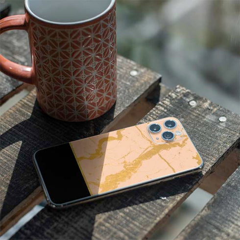 Pink Gold and Black Marble iPhone 11 Pro Skin